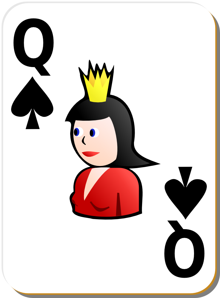 OnlineLabels Clip Art - White Deck: Queen Of Spades