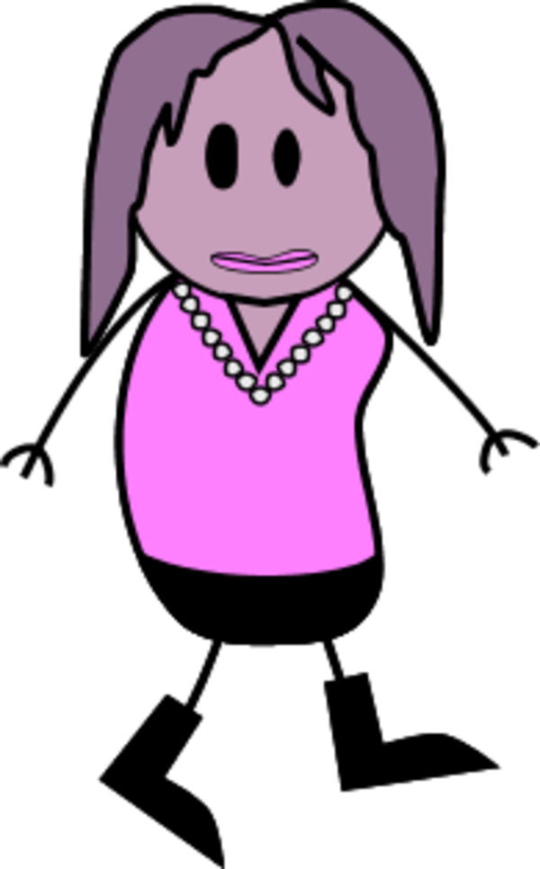 lady wearing jewelry stick figure - vector Clip Art