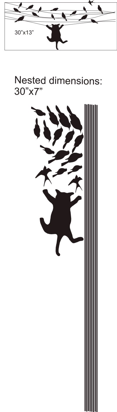 Cat In The Loop, Wall-Art, cat-birds-wire - #1 source for Vinyl Decals