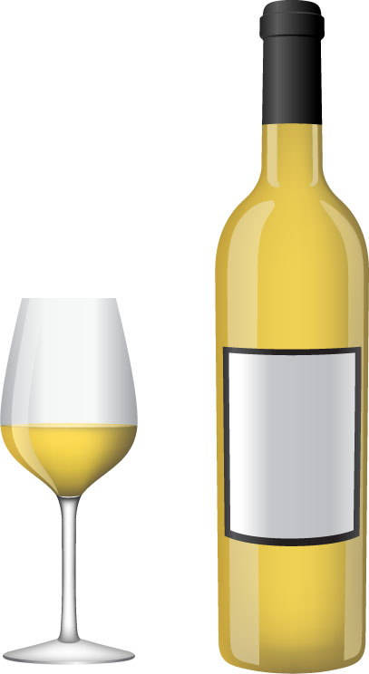 White wine bottle and glasses vector Free Vector / 4Vector