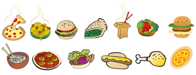Cartoon Foods Vector Icons - Free Vector Download | Qvectors.net