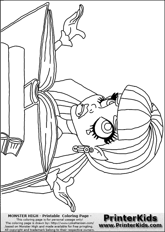 Monster High - Draculaura With Book - Coloring Page(#12159)