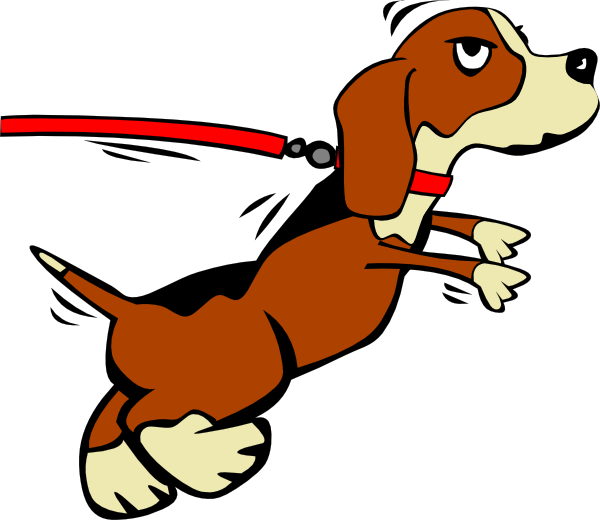 Dog On Leash Cartoon clip art Free Vector / 4Vector