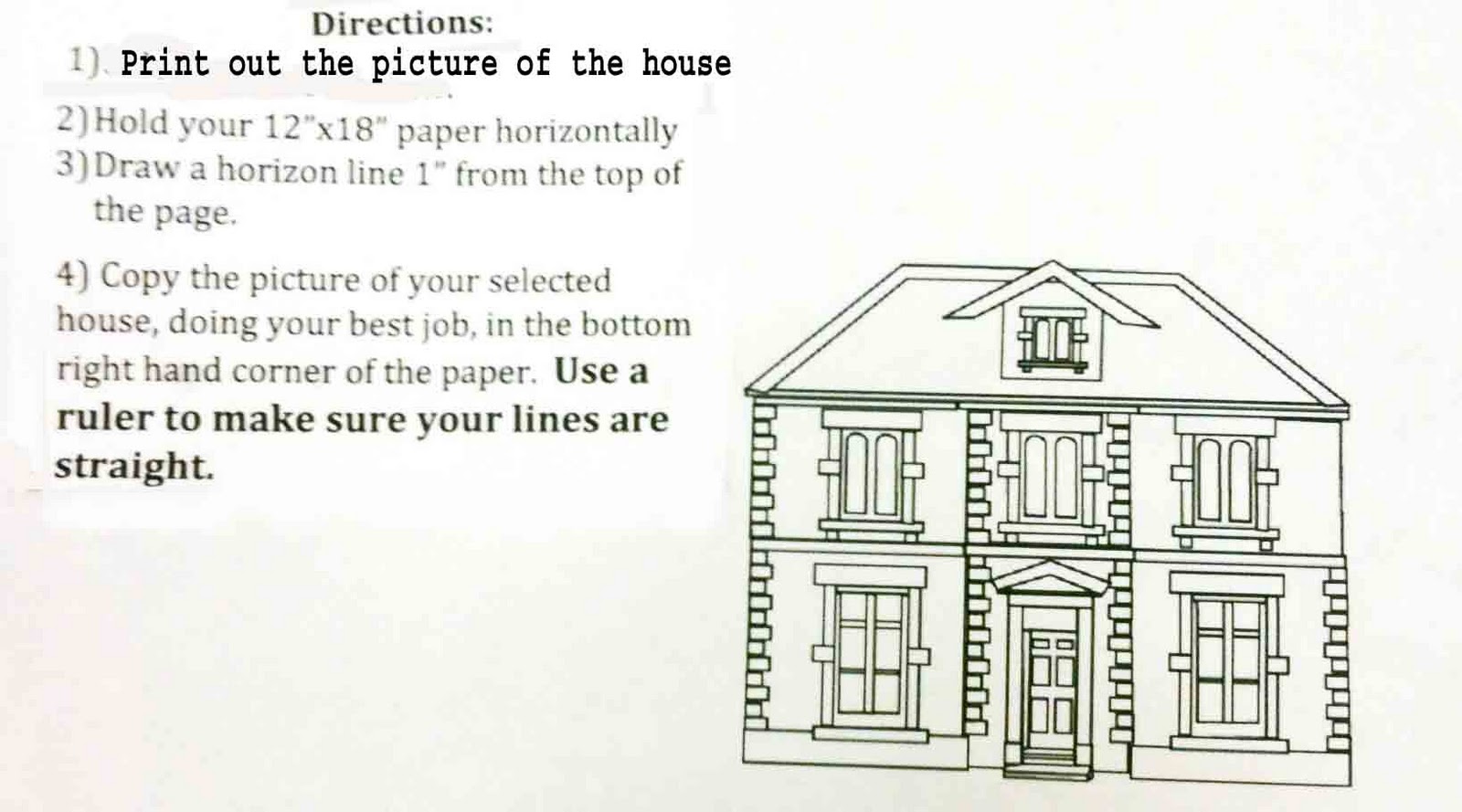 The Helpful Art Teacher: Perspective Drawing 101...Drawing a house ...