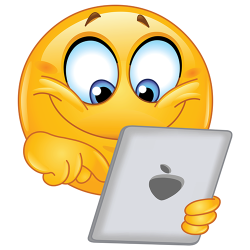 Smiley Using a Tablet PC - Facebook Symbols and Chat Emoticons