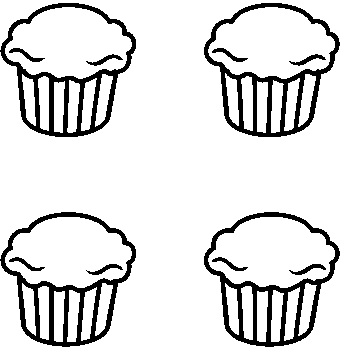 Cupcakes Clipart Black And White - Gallery