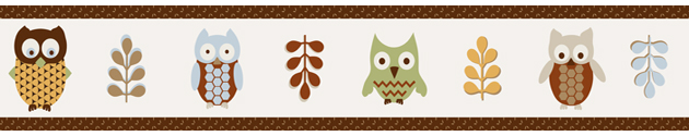 Sweet JoJo Designs Nature Owl Baby Kid Wall Paper Border Room ...