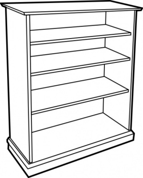 Wooden Bookcase clip art Vector | Free Download