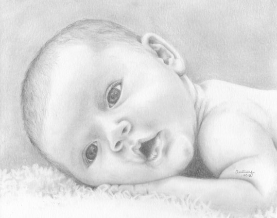 Image gallery for : newborn baby drawings in pencil