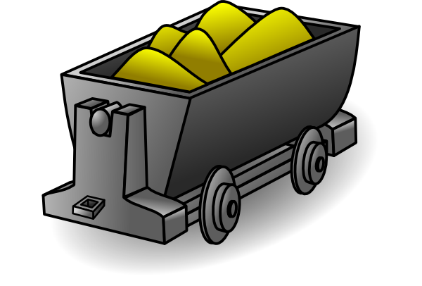 Free Mine Cart with Gold Ore Clip Art