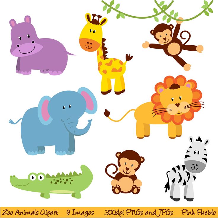 Zoo Animals Clipart Clip Art, New Jungle Animals Clipart Clip Art - C…