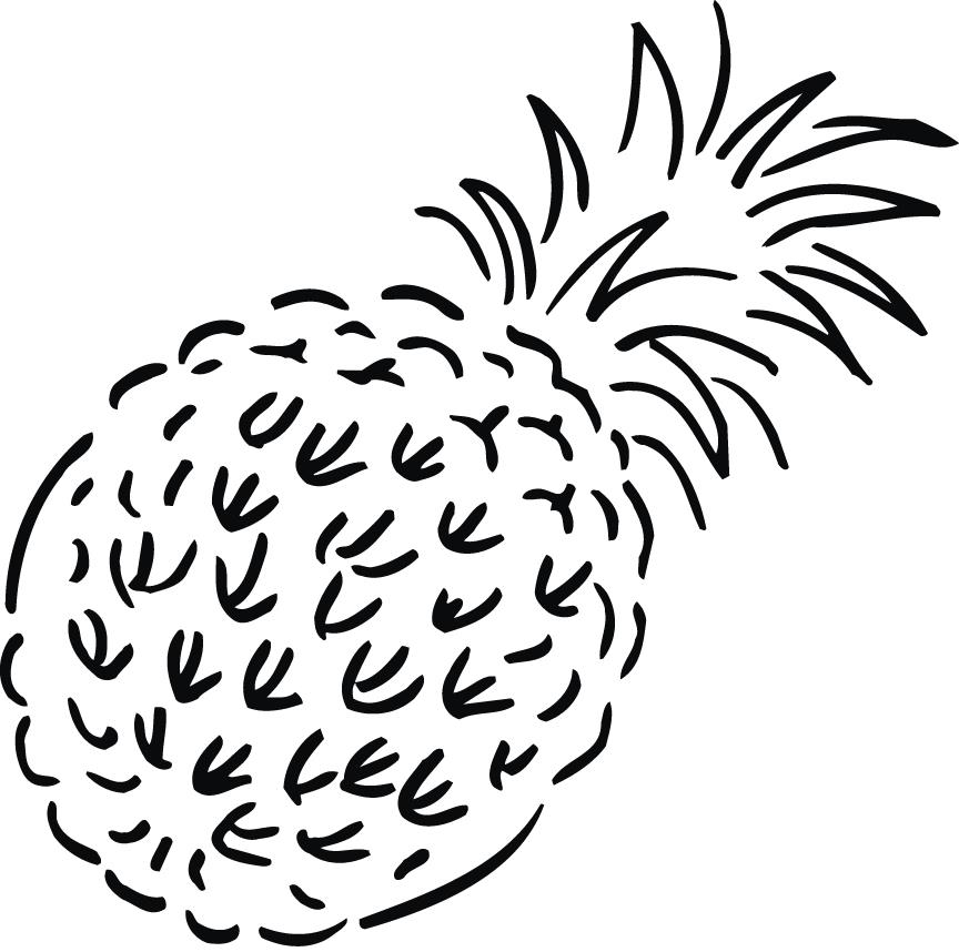 coloring page of pineapple fruit for kids - Coloring Point ...