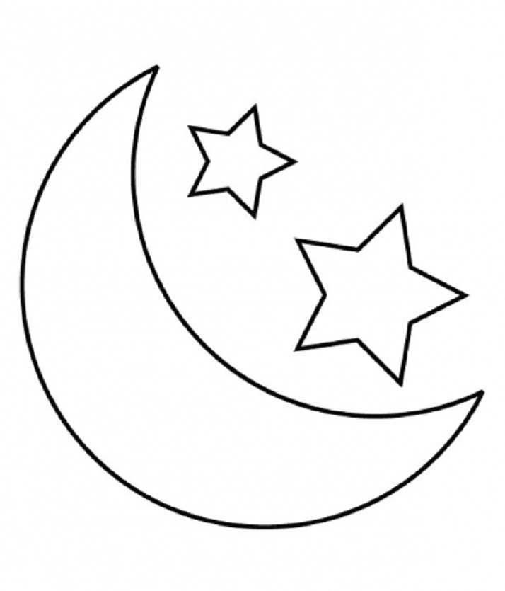 Stars and Moon to Color | Free Coloring Pages