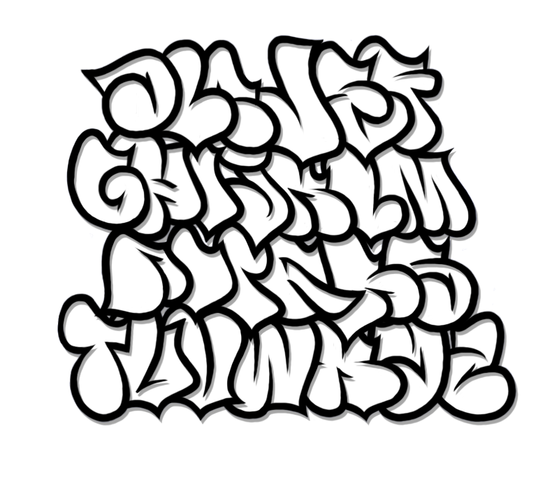 Fat Letters Graffiti Alphabet Bubble Style Gonzo Graffiti Alphabet ...
