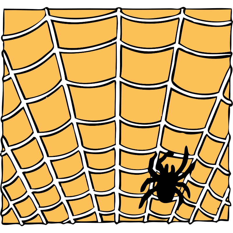 Clipart - spider on a spider web
