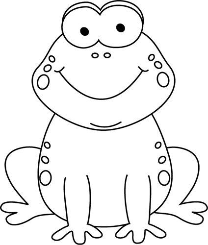 Black and White Cartoon Frog Clip Art - Black and White Cartoon ...