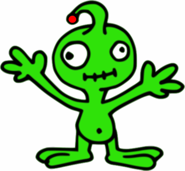 alien invader cartoon comic - vector Clip Art