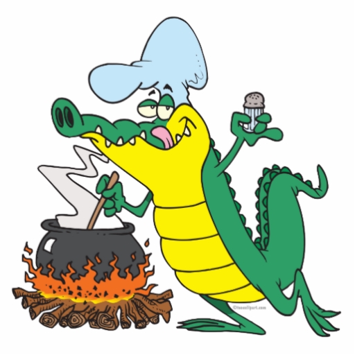 funny chef cooking gator alligator cartoon greeting cards | Zazzle