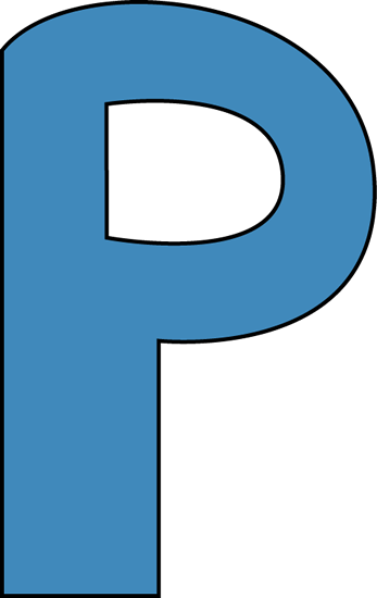 Blue Alphabet Letter P Clip Art - Blue Alphabet Letter P Image