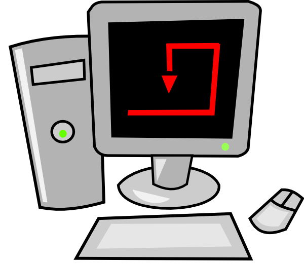 Computer Cartoon Desktop clip art - vector clip art online ...