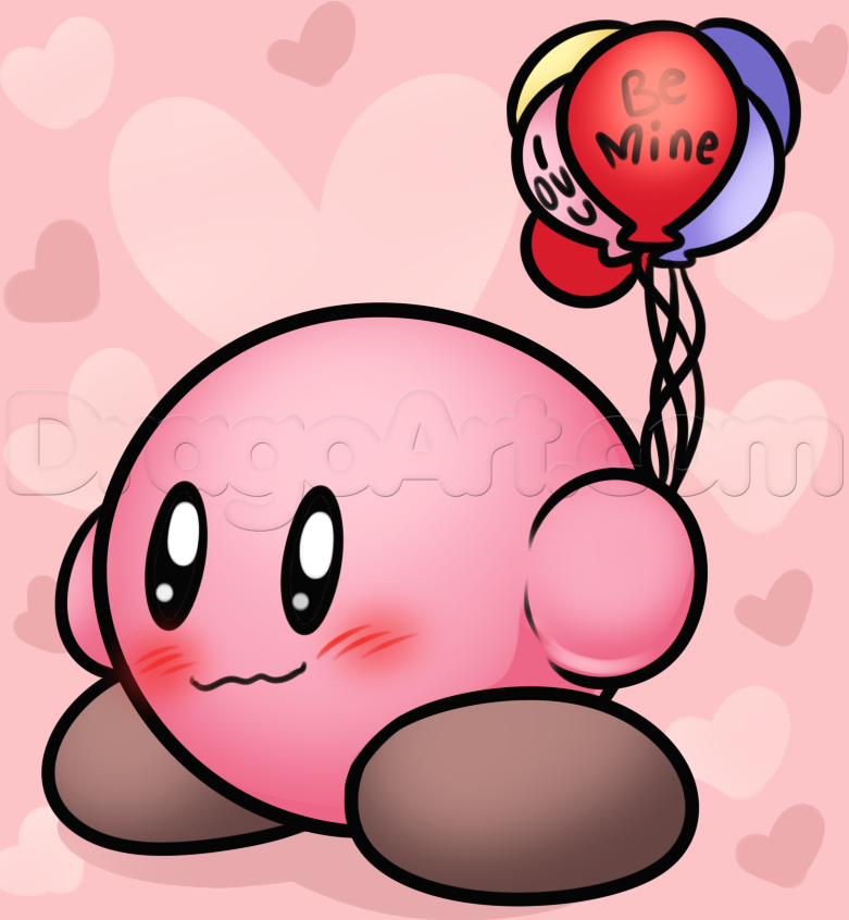 How to Draw Valentine Kirby, Step by Step, Valentines, Seasonal ...