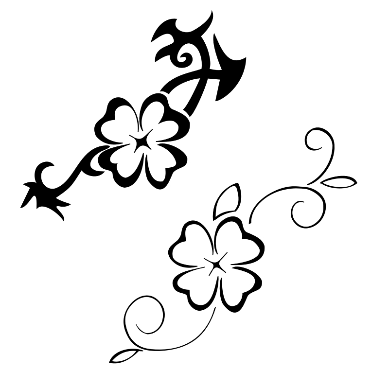 Black-White Four Leaf Clover Design for Tattoo | Tattoomagz.com ...