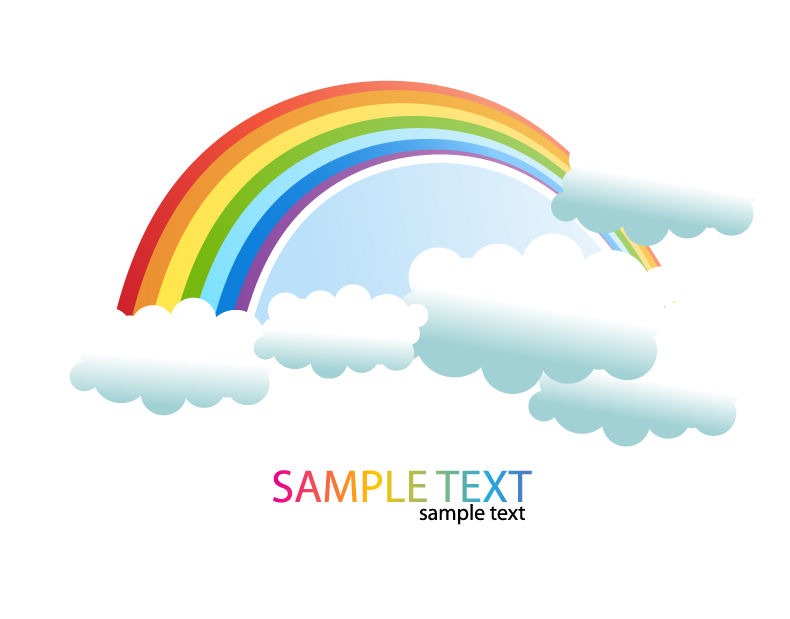 Rainbow And Clouds Vector Illustration | Free Vector Graphics ...