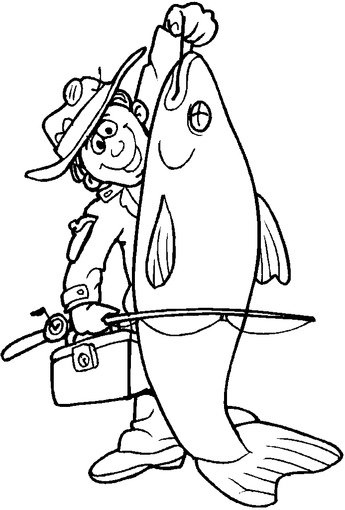 Fisherman Card | colouring pages | Pinterest