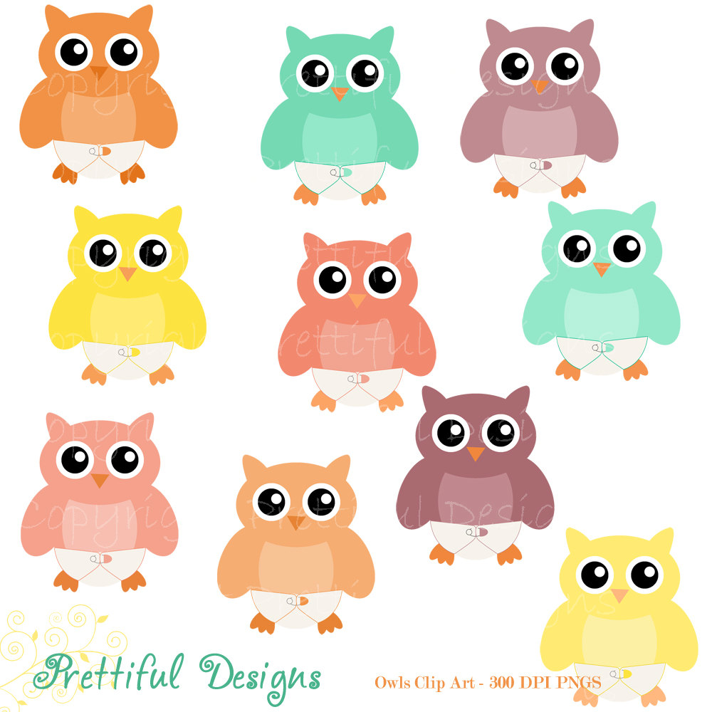 Popular items for baby owl clip art on Etsy