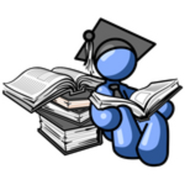 Clip Art Graphic Of A Blue Guy Character In A Graduation Cap ...