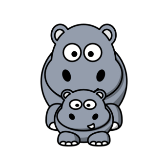 Hippos Cartoon Baby Mom design by ironydesigns, Animals t-shirts ...