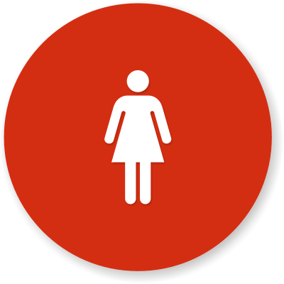 California Women's Restroom Sign in Red & White, SKU - SE ...