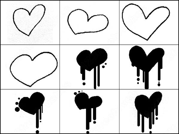 Dripping Hearts Brushes | Free Photoshop Brushes Downloads ...