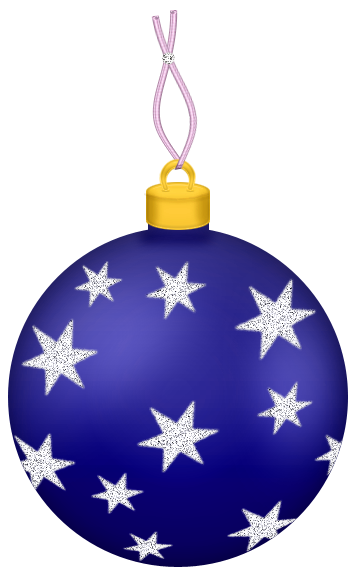 Transparent Blue Christmas Ball with Stars Ornament