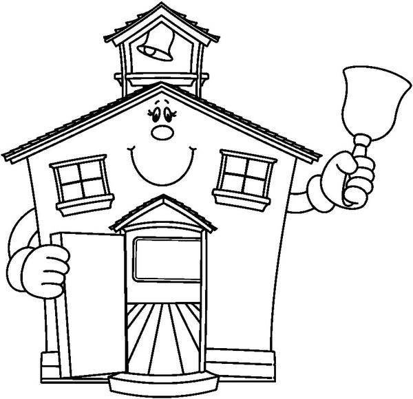 Schoolhouse Bw image - vector clip art online, royalty free ...