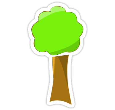 Naif tree transparent background" Stickers by JoAnnFineArt | Redbubble