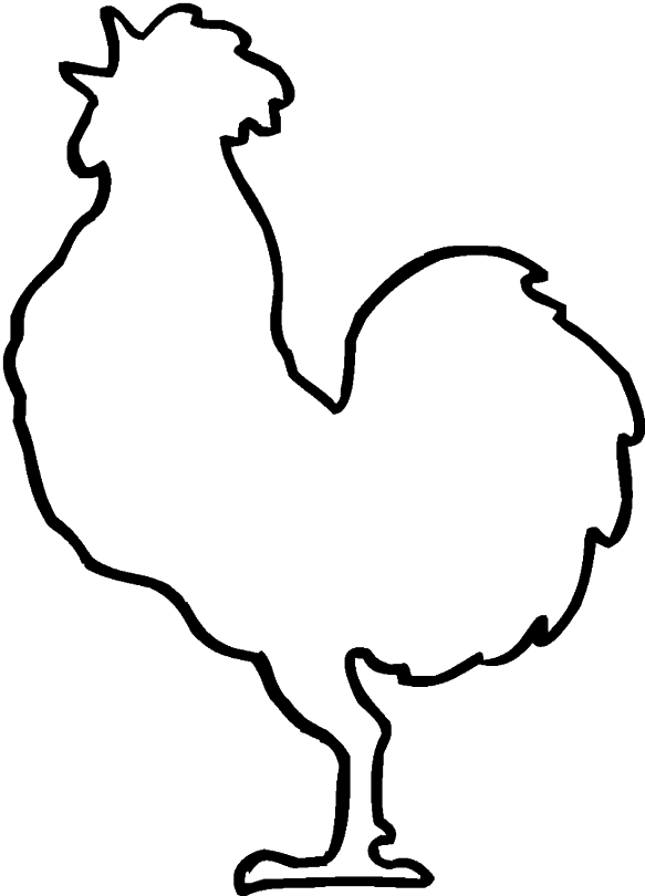 Coloring rooster outline picture