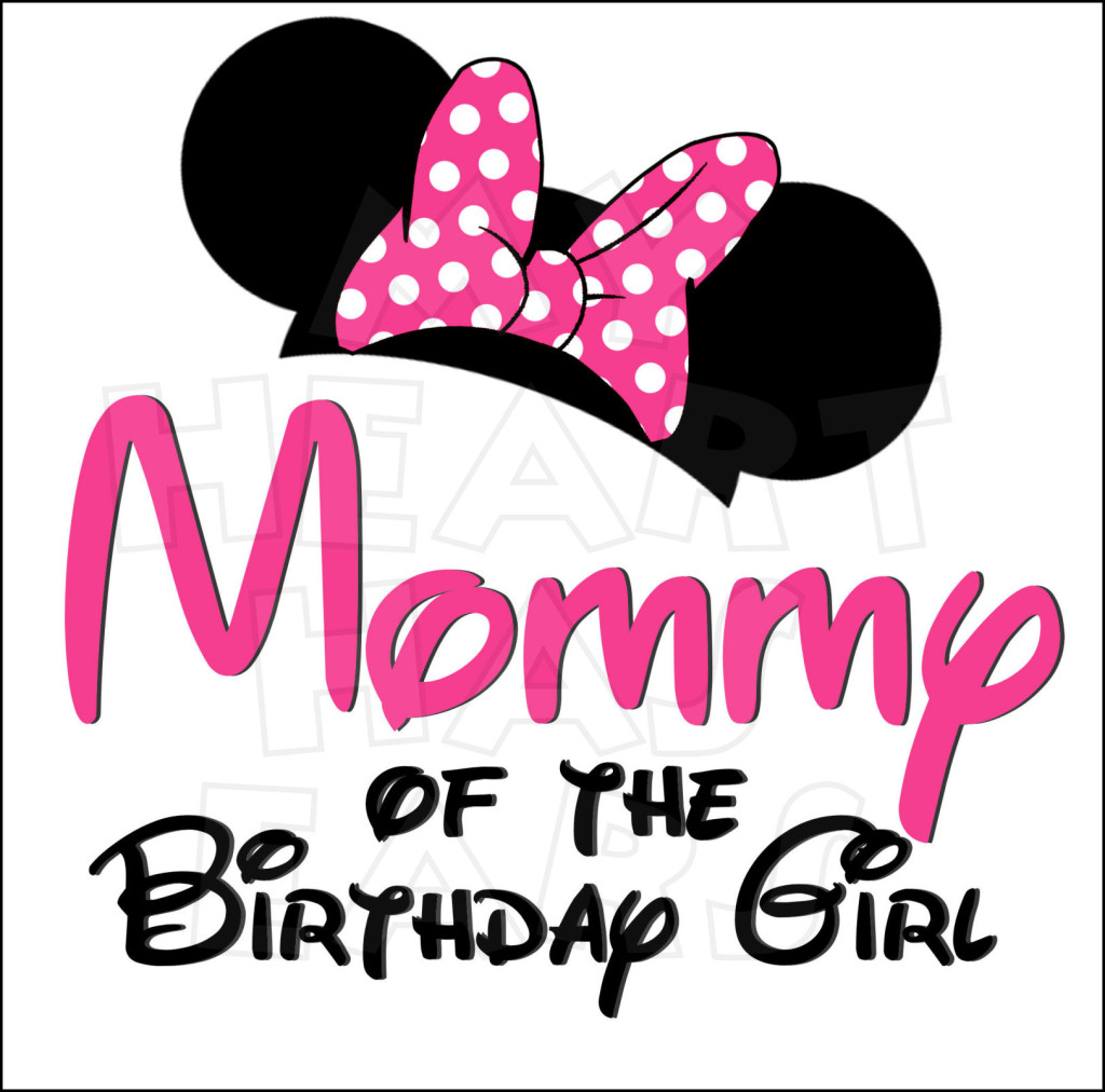 Mommy of the birthday girl with Minnie ears PINK INSTANT DOWNLOAD ...