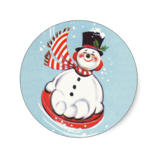 Vintage Snowman Stickers, Vintage Snowman Sticker Designs