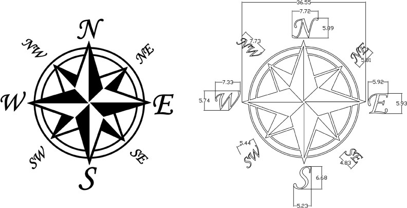 Compass Rose Template with Directional Letters