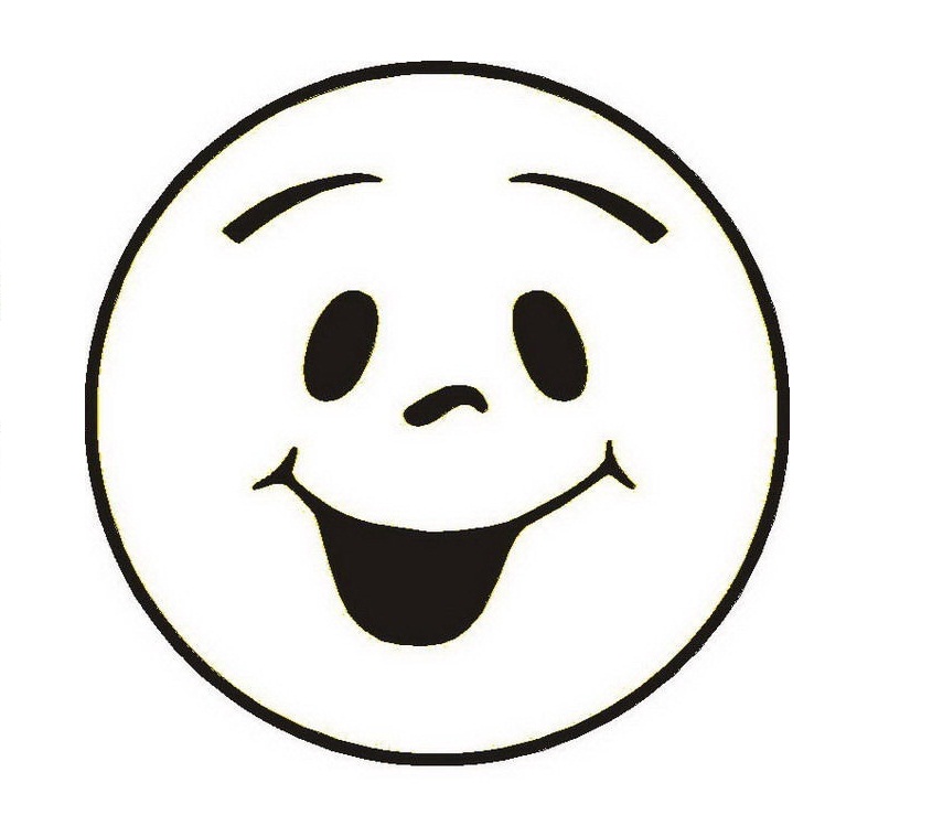 clipart happy face black and white - photo #18