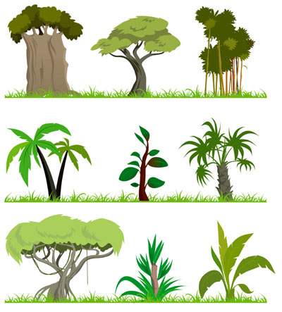 Cartoon Forest Trees Vector Clipart - Free Clip Art Images