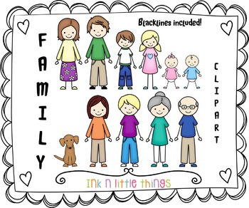 KIDS CLIPART - MY FAMILY CLIP ART SET 1 - TeachersPayTeachers.com