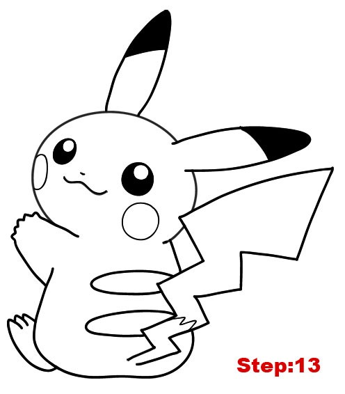 How to draw Pikachu step by step. | how to draw manga 3d