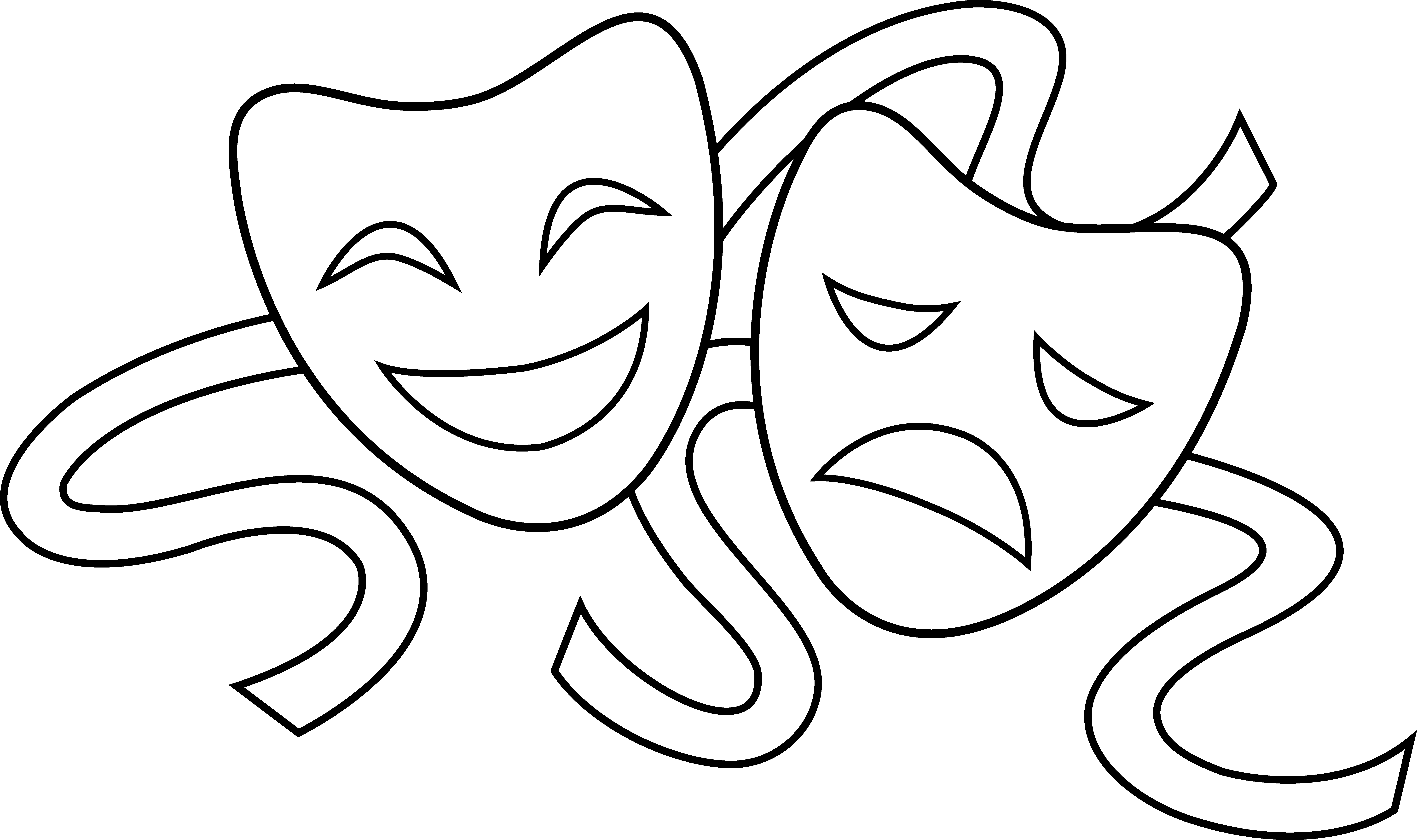 How To Draw Drama Masks Cliparts.co