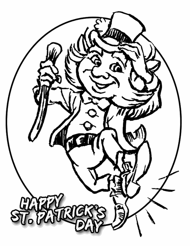 St. Patrick's Day Leprechaun - Free Printable Coloring Pages ...