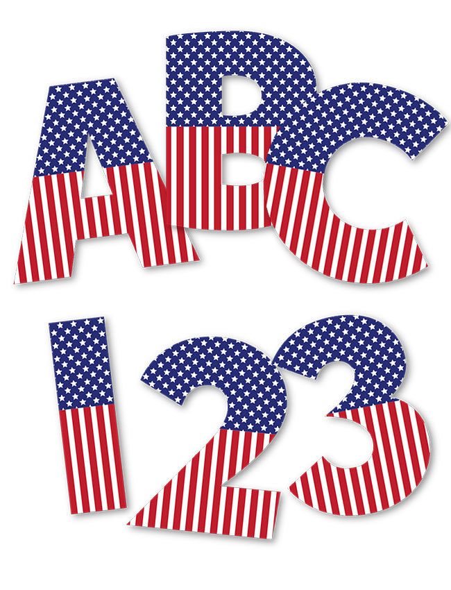 Patriotic Alphabet with Stars and Stripes for by MadMadGraphics