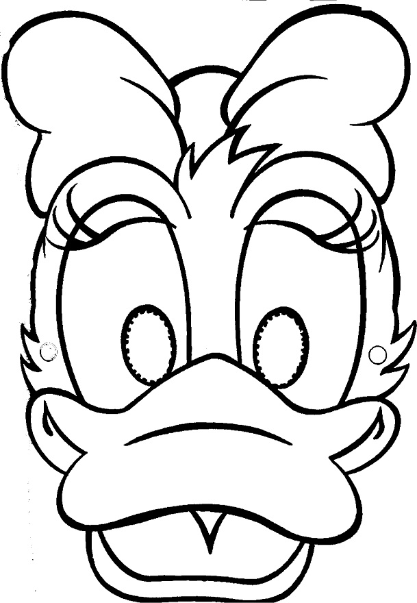 Coloring Pages of Disney Character Daisy Duck Mask | Coloring