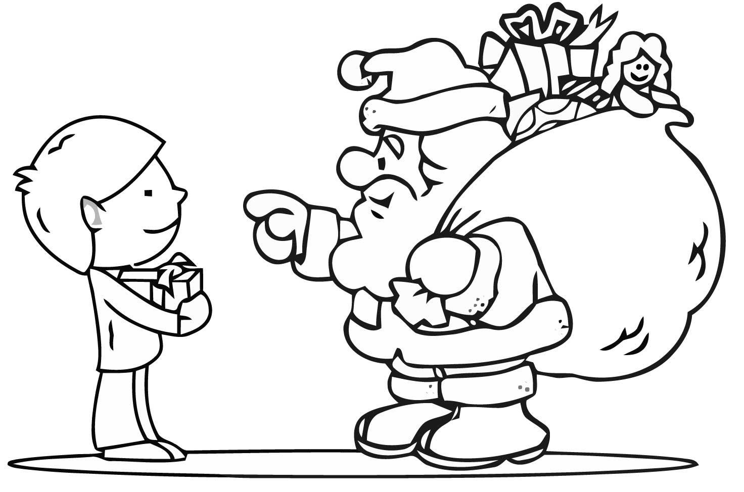 Father Christmas Pictures To Colour - Cliparts.co