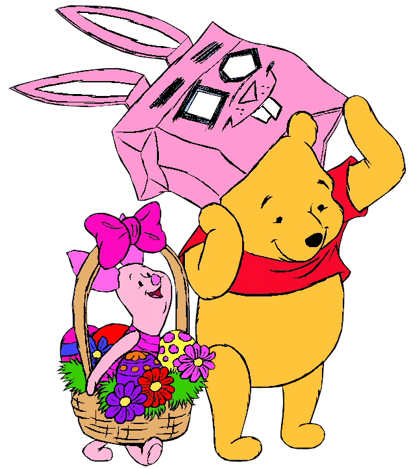Easter Pooh Piglet Costumes Clipart